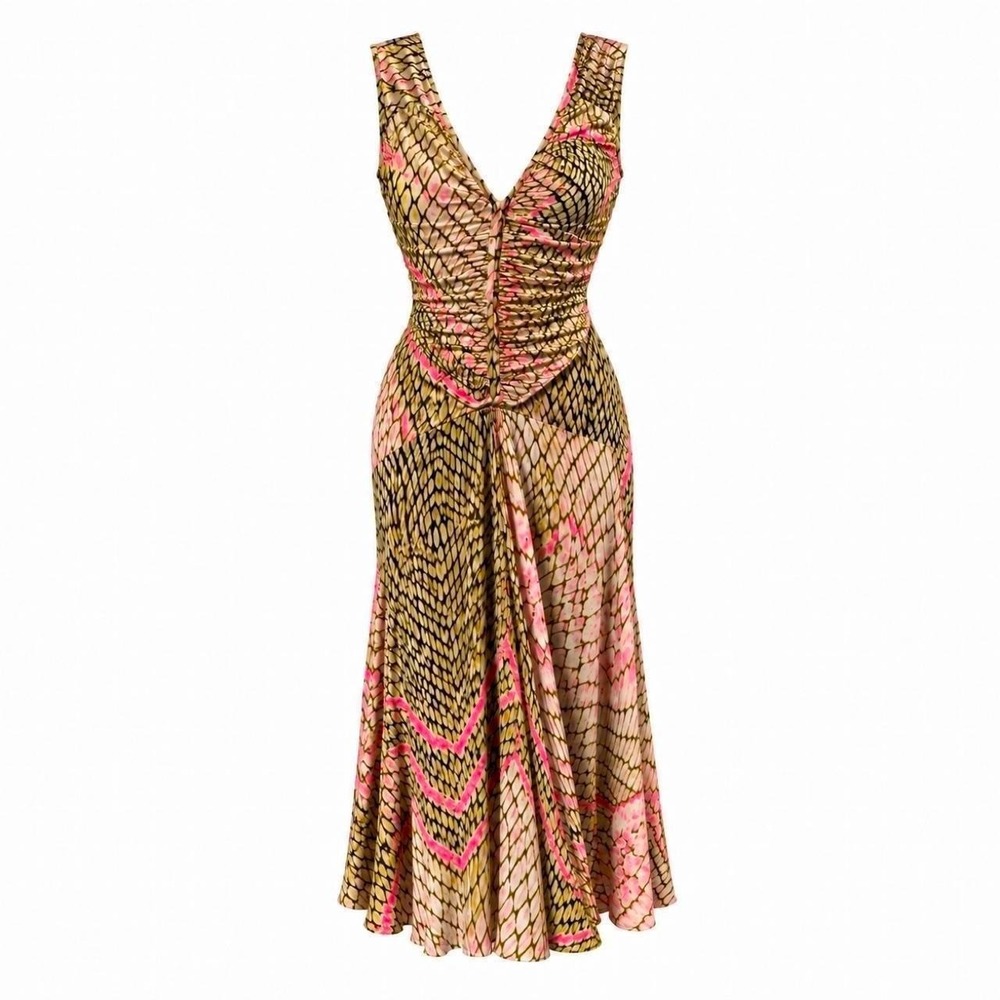 Cavalli Vintage Snakeprint Midi Dress